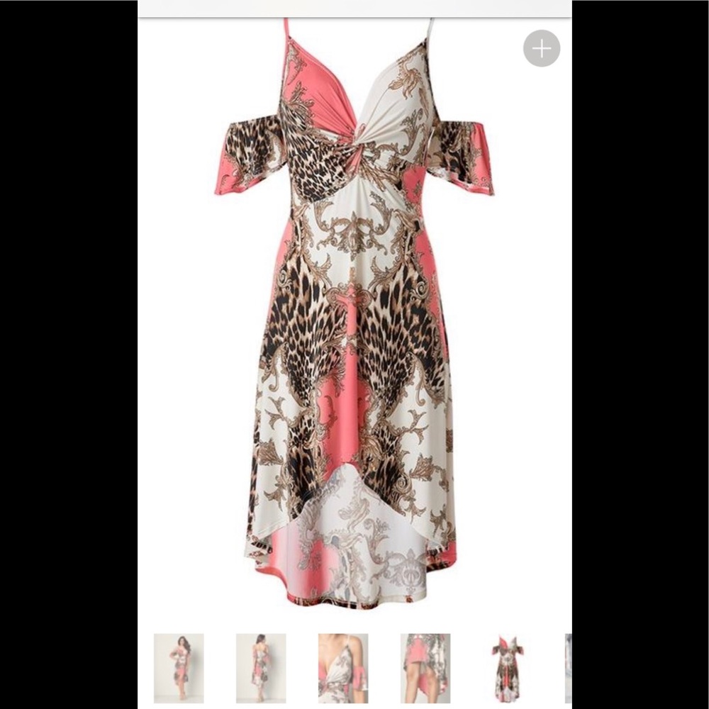 High low animal print dress